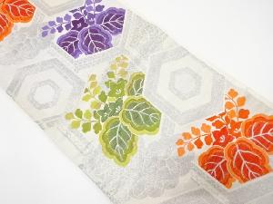 アンティーク　重ね亀甲に桐模様織り出し袋帯（材料）